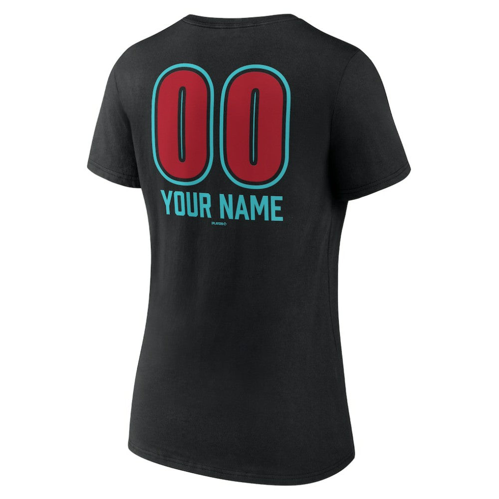 Arizona Diamondbacks Women's Personalized Name & Number Fastball V-Neck T-Shirt - MLB T-shirts