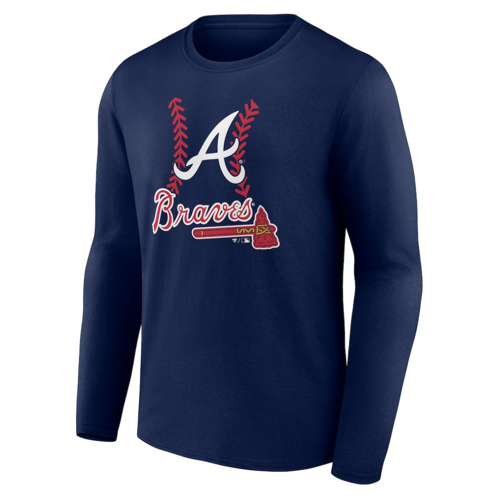 Atlanta Braves Personalized Name & Number Fastball Long Sleeve T-Shirt - MLB T-shirts