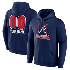Atlanta Braves Personalized Name & Number Fastball Pullover Hoodie - MLB Hoodies