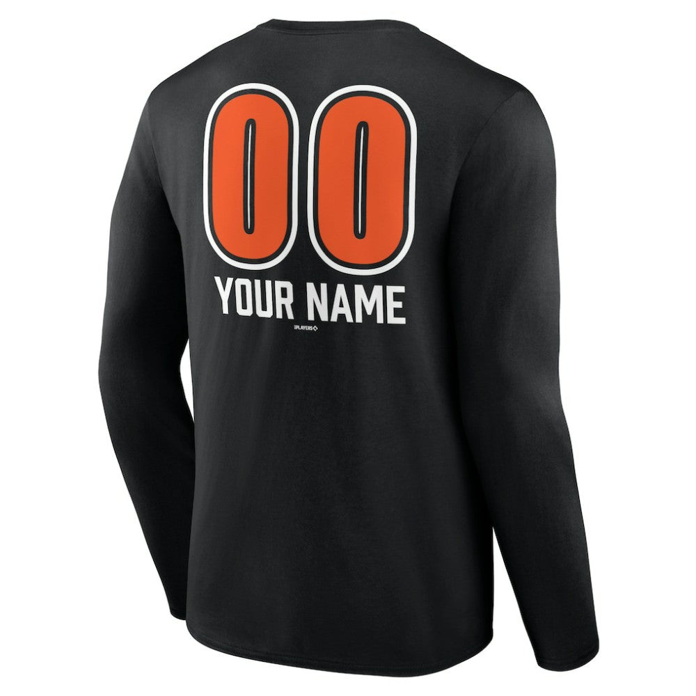 Baltimore Orioles Personalized Name & Number Fastball Long Sleeve T-Shirt - MLB T-shirts