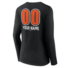 Baltimore Orioles Women's Personalized Name & Number Fastball Long Sleeve V-Neck T-Shirt - MLB T-shirts