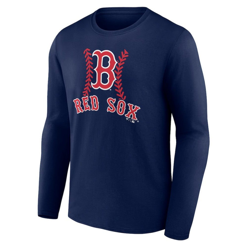 Boston Red Sox Personalized Name & Number Fastball Long Sleeve T-Shirt - MLB T-shirts