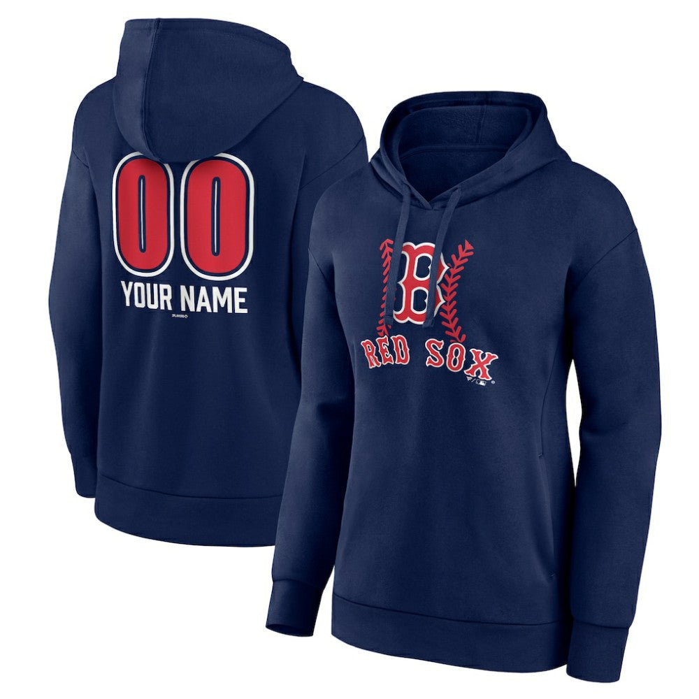 Boston Red Sox Women's Personalized Name & Number Fastball Pullover Hoodie - MLB Hoodies