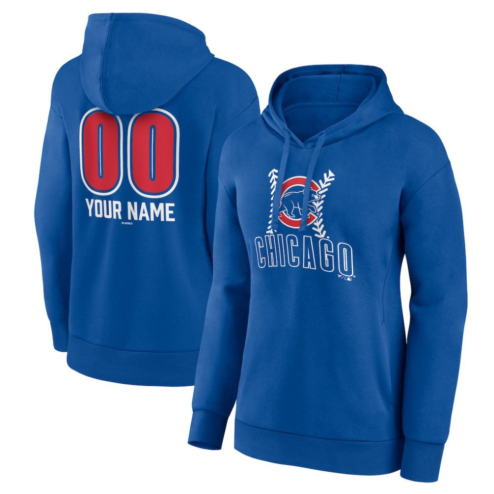 Chicago Cubs Women's Personalized Name & Number Fastball Pullover Hoodie - MLB Hoodies