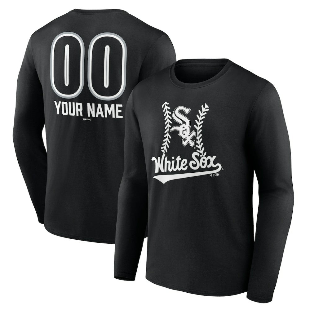 Chicago White Sox Personalized Name & Number Fastball Long Sleeve T-Shirt - MLB T-shirts
