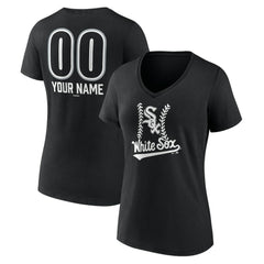 Chicago White Sox Women's Personalized Name & Number Fastball V-Neck T-Shirt - MLB T-shirts