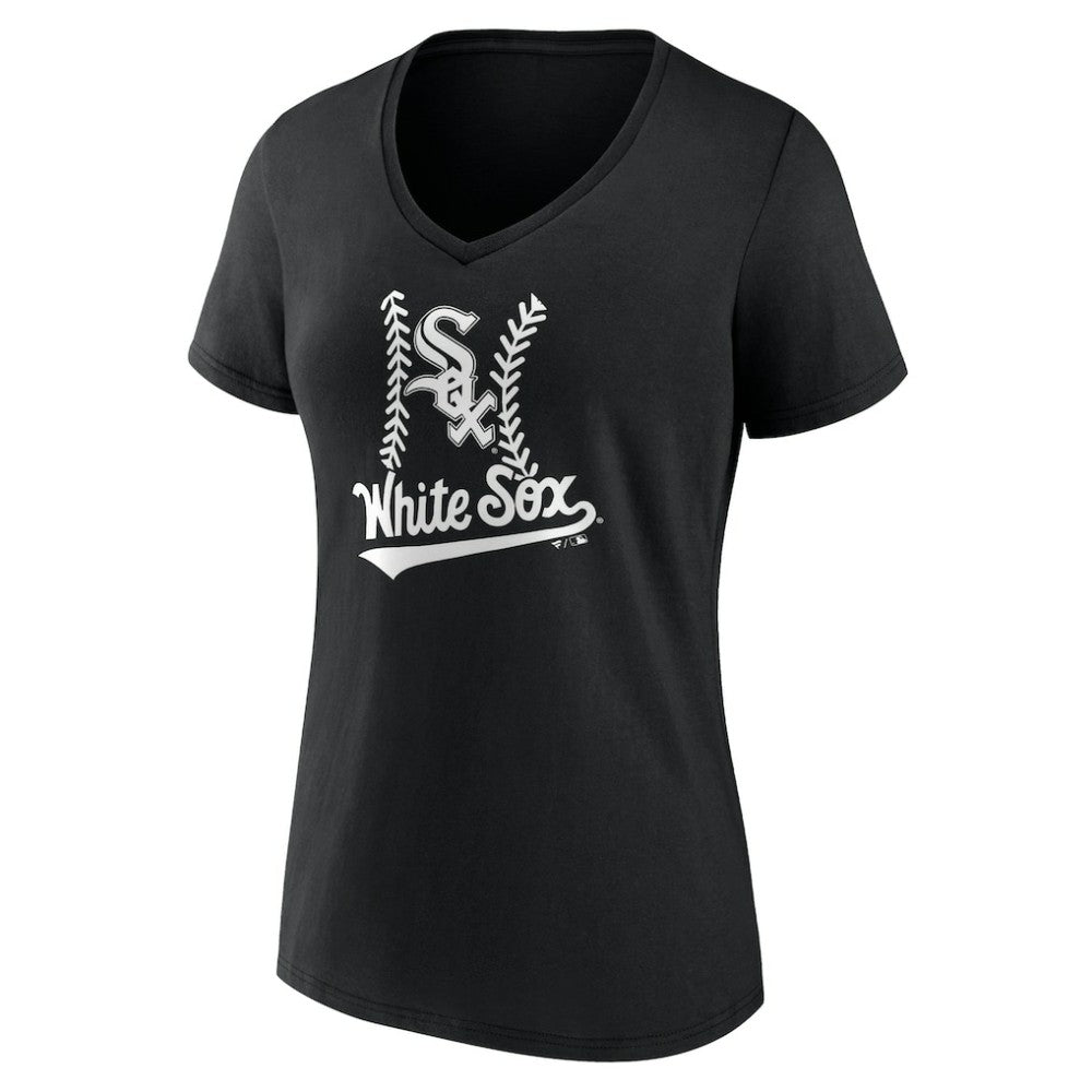 Chicago White Sox Women's Personalized Name & Number Fastball V-Neck T-Shirt - MLB T-shirts