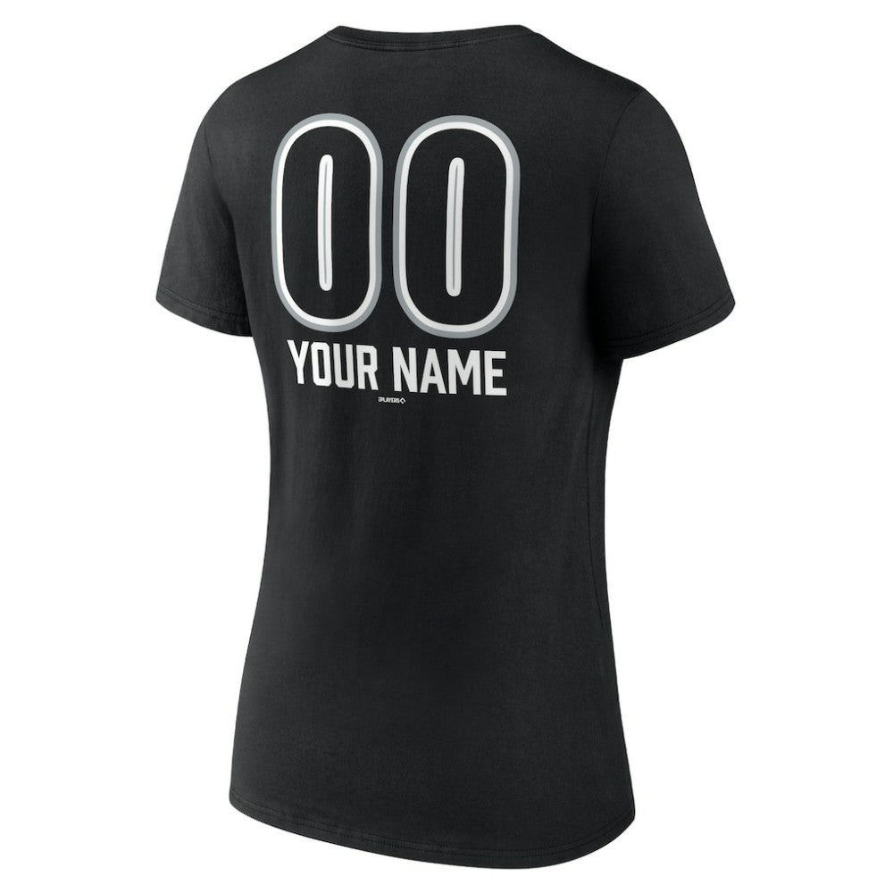 Chicago White Sox Women's Personalized Name & Number Fastball V-Neck T-Shirt - MLB T-shirts