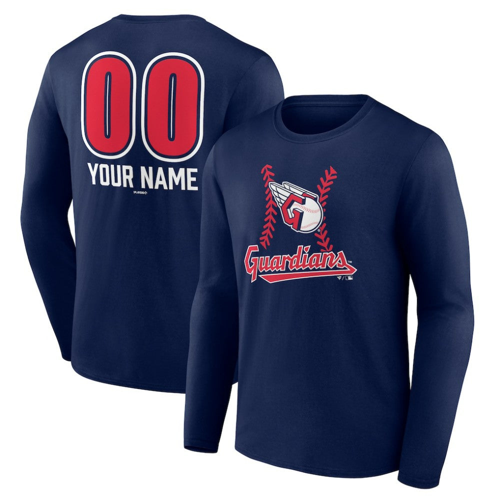 Cleveland Guardians Personalized Name & Number Fastball Long Sleeve T-Shirt - MLB T-shirts