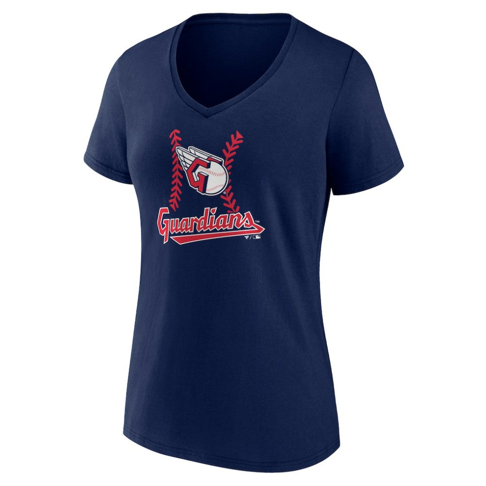 Cleveland Guardians Women's Personalized Name & Number Fastball V-Neck T-Shirt - MLB T-shirts