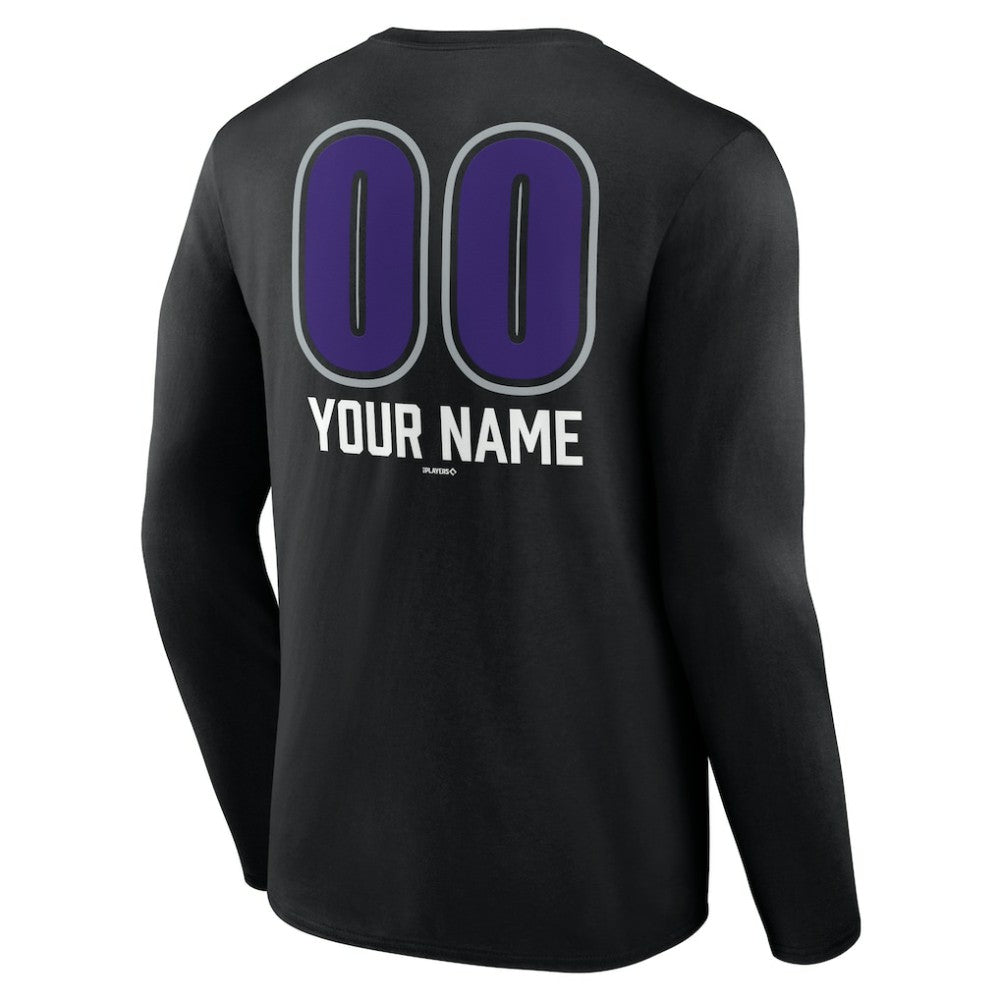 Colorado Rockies Personalized Name & Number Fastball Long Sleeve T-Shirt - MLB T-shirts