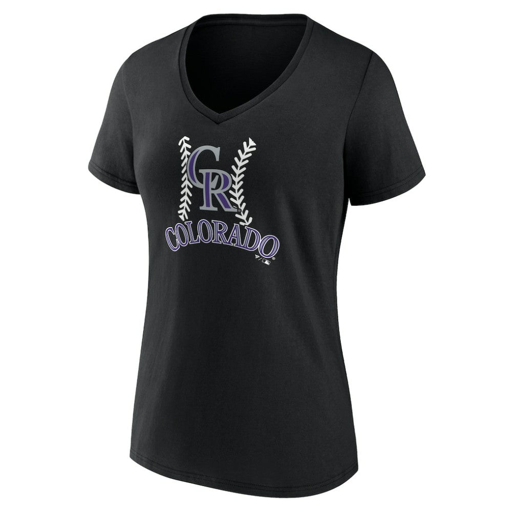 Colorado Rockies Women's Personalized Name & Number Fastball V-Neck T-Shirt - MLB T-shirts