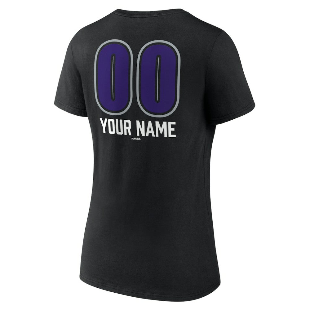 Colorado Rockies Women's Personalized Name & Number Fastball V-Neck T-Shirt - MLB T-shirts