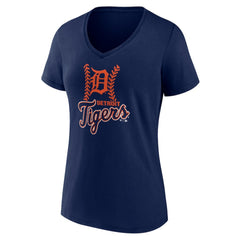 Detroit Tigers Women's Personalized Name & Number Fastball V-Neck T-Shirt - MLB T-shirts