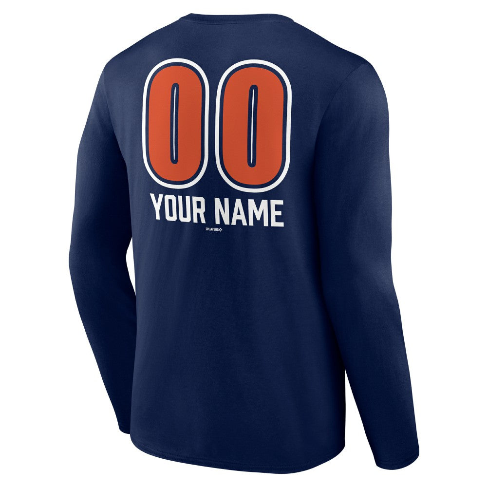 Houston Astros Personalized Name & Number Fastball Long Sleeve T-Shirt - MLB T-shirts