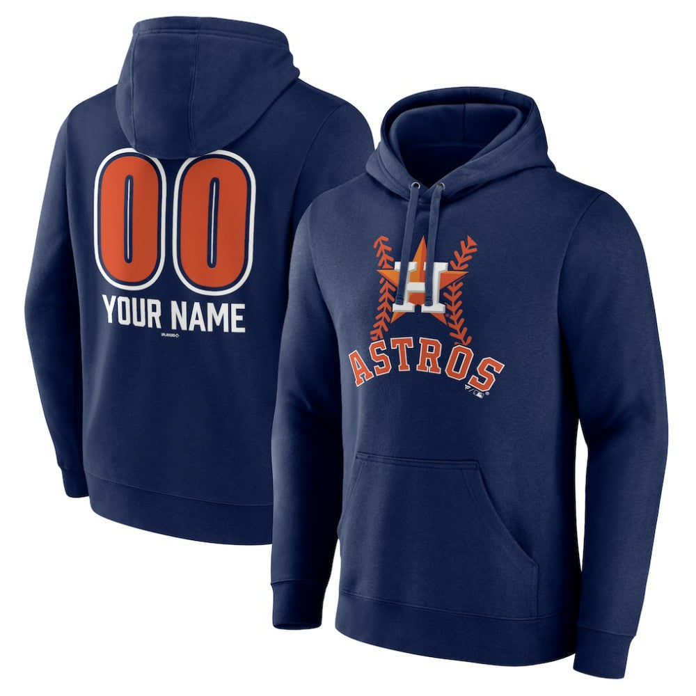 Houston Astros Personalized Name & Number Fastball Pullover Hoodie - MLB Hoodies
