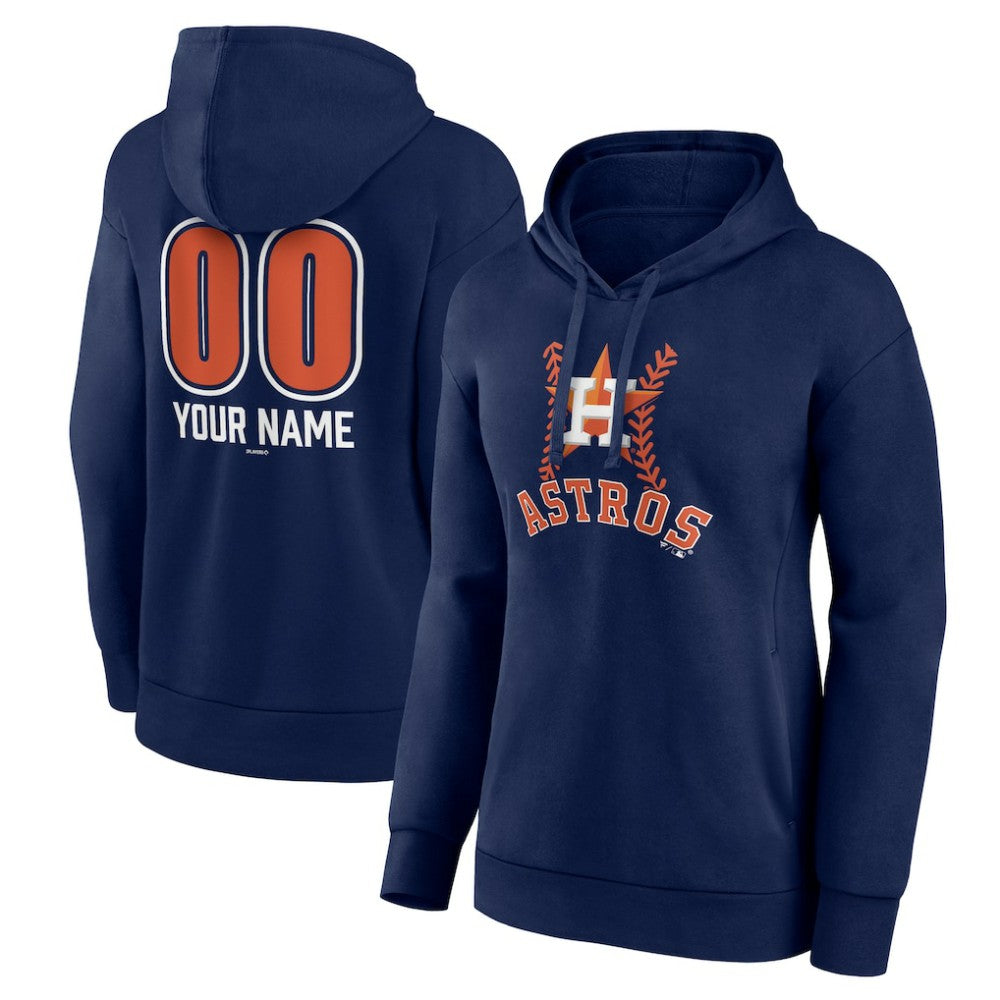 Houston Astros Women's Personalized Name & Number Fastball Pullover Hoodie - MLB Hoodies