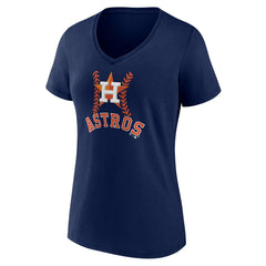 Houston Astros Women's Personalized Name & Number Fastball V-Neck T-Shirt - MLB T-shirts