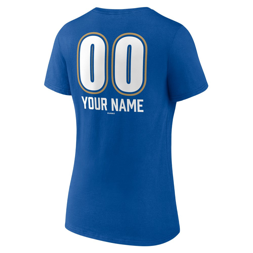 Kansas City Royals Women's Personalized Name & Number Fastball V-Neck T-Shirt - MLB T-shirts