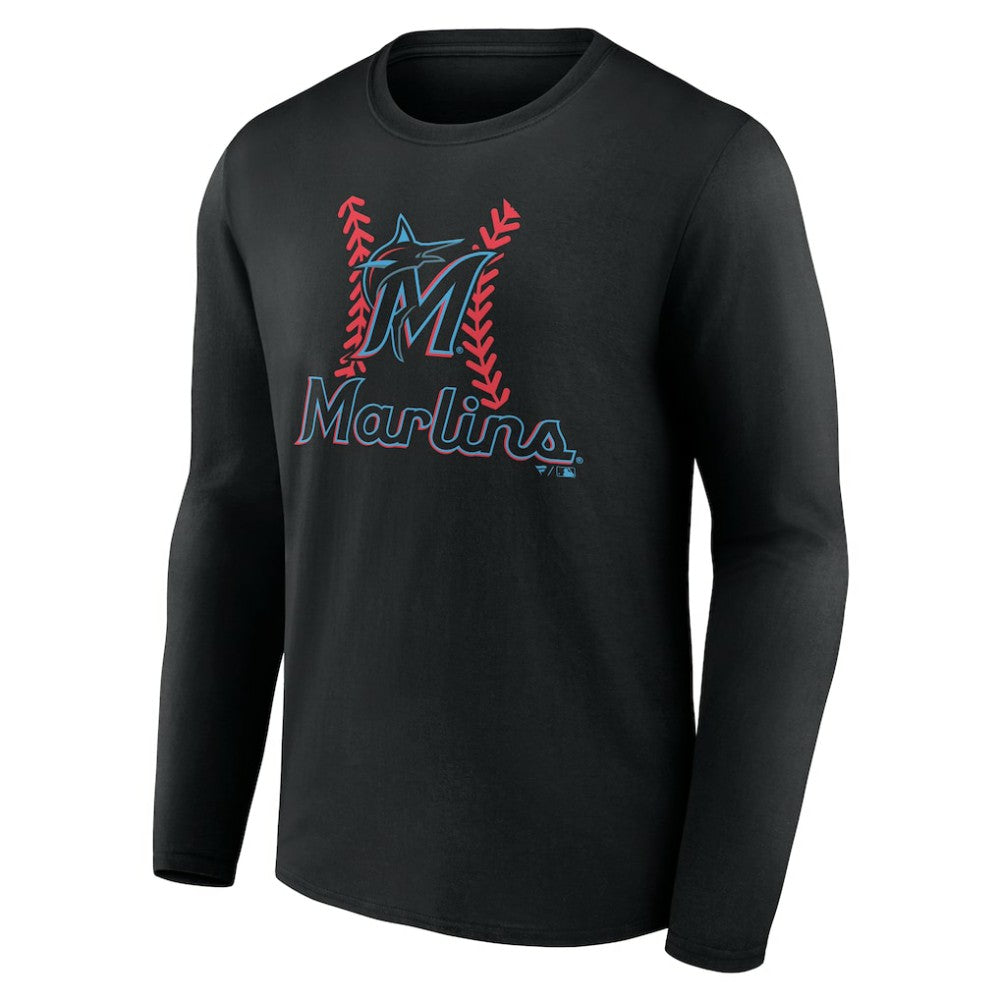 Miami Marlins Personalized Name & Number Fastball Long Sleeve T-Shirt - MLB T-shirts