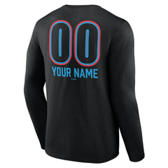 Miami Marlins Personalized Name & Number Fastball Long Sleeve T-Shirt - MLB T-shirts