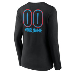 Miami Marlins Women's Personalized Name & Number Fastball Long Sleeve V-Neck T-Shirt - MLB T-shirts