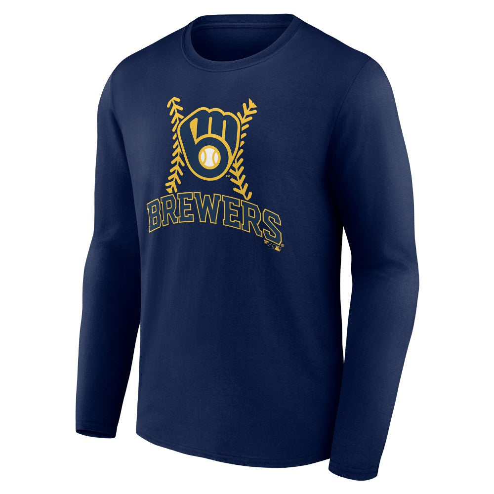 Milwaukee Brewers Personalized Name & Number Fastball Long Sleeve T-Shirt - MLB T-shirts