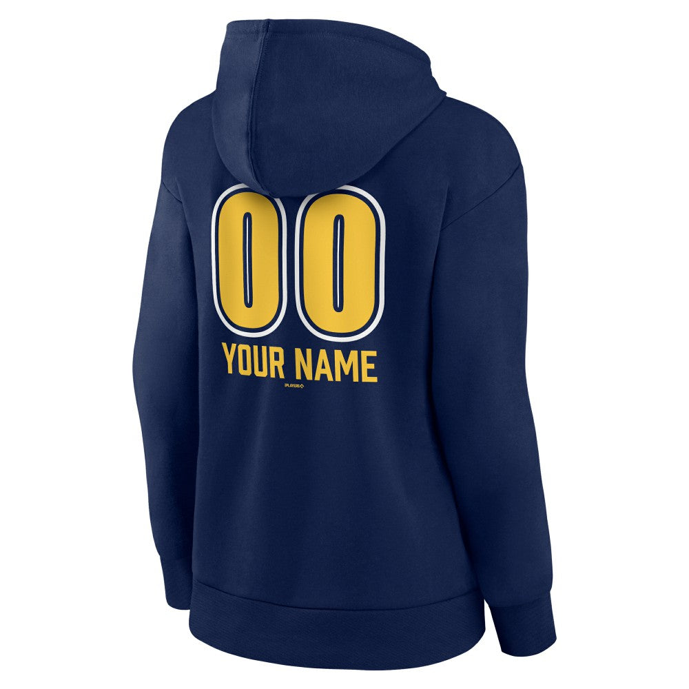 Milwaukee Brewers Women's Personalized Name & Number Fastball Pullover Hoodie - MLB Hoodies