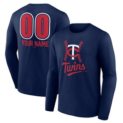 Minnesota Twins Personalized Name & Number Fastball Long Sleeve T-Shirt - MLB T-shirts