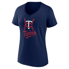 Minnesota Twins Women's Personalized Name & Number Fastball V-Neck T-Shirt - MLB T-shirts