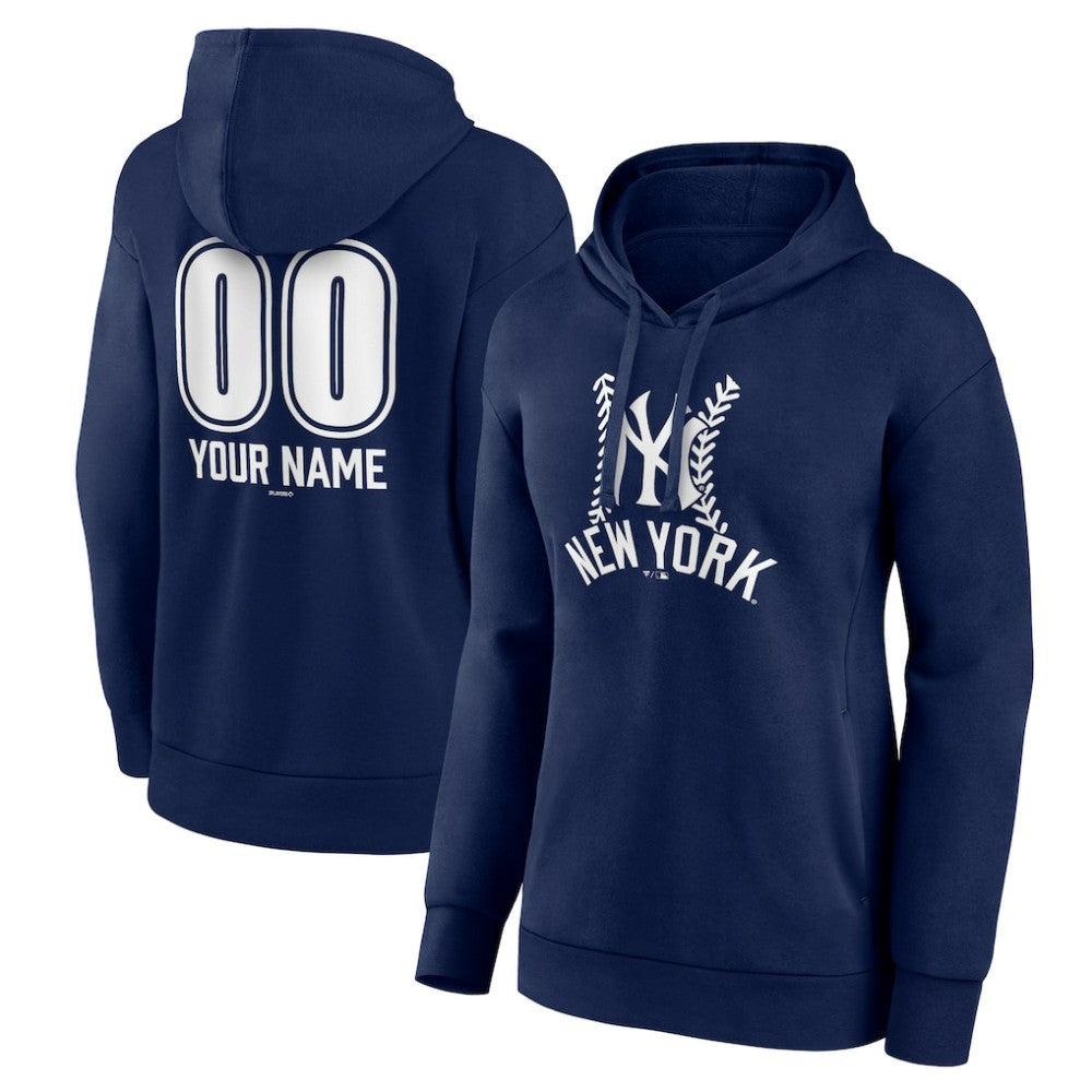 New York Yankees Women's Personalized Name & Number Fastball Pullover Hoodie - MLB Hoodies