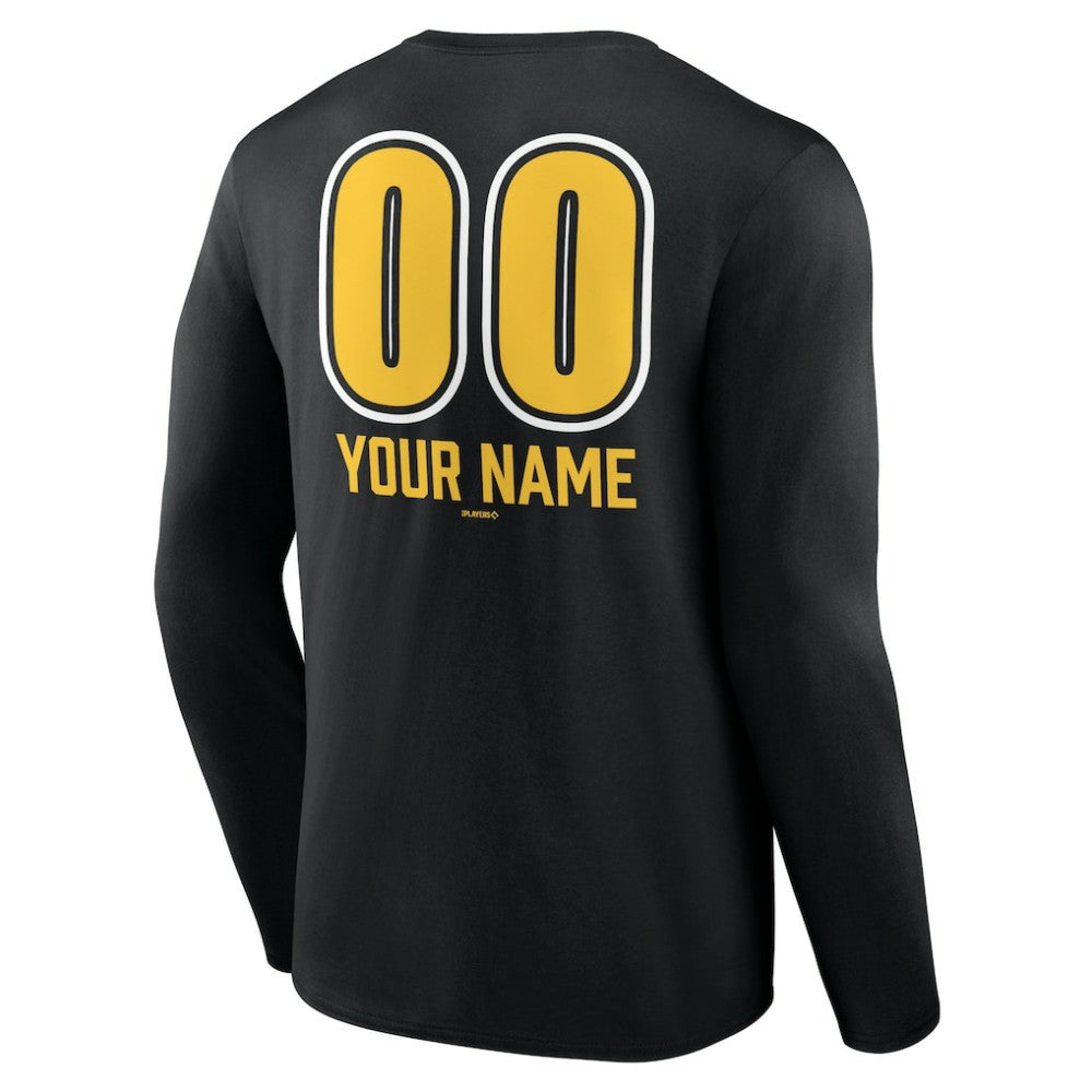 Pittsburgh Pirates Personalized Name & Number Fastball Long Sleeve T-Shirt - MLB T-shirts