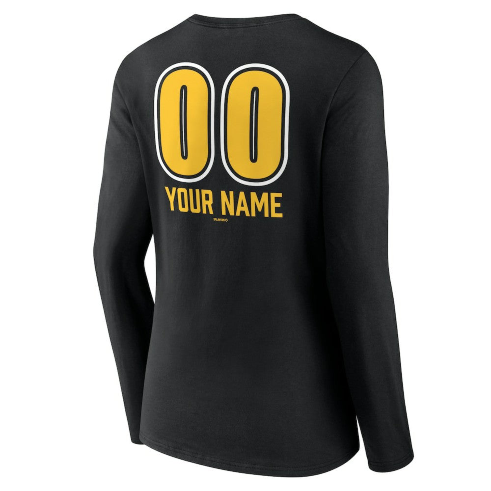 Pittsburgh Pirates Women's Personalized Name & Number Fastball Long Sleeve V-Neck T-Shirt - MLB T-shirts