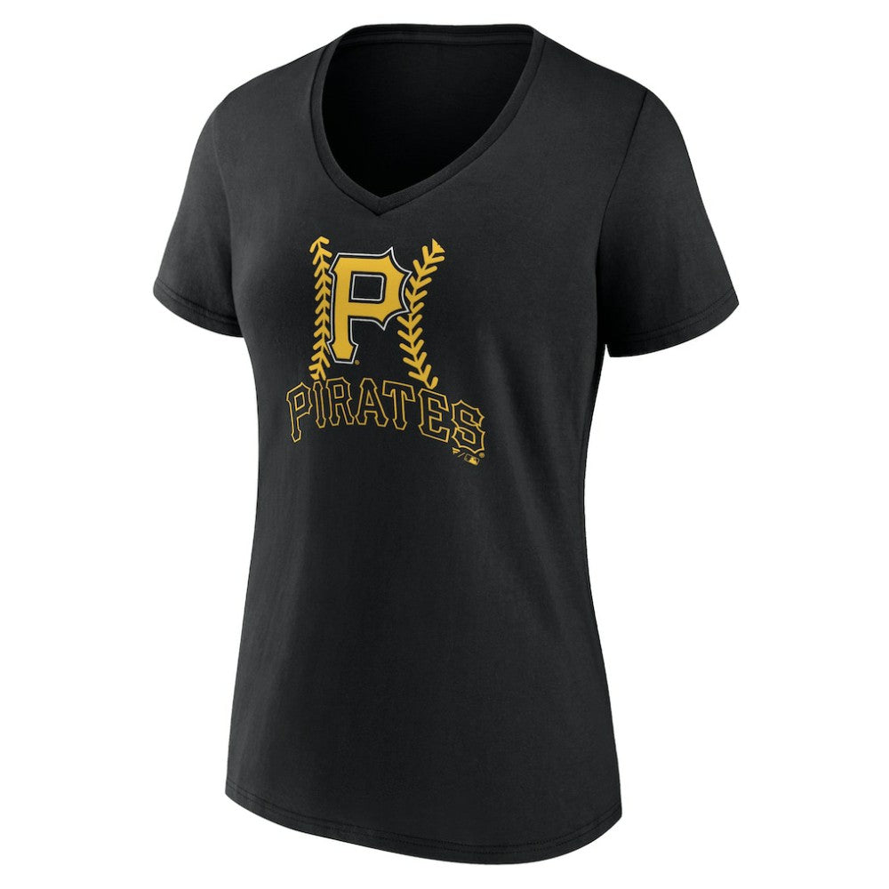Pittsburgh Pirates Women's Personalized Name & Number Fastball V-Neck T-Shirt - MLB T-shirts