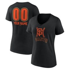 San Francisco Giants Women's Personalized Name & Number Fastball V-Neck T-Shirt - MLB T-shirts