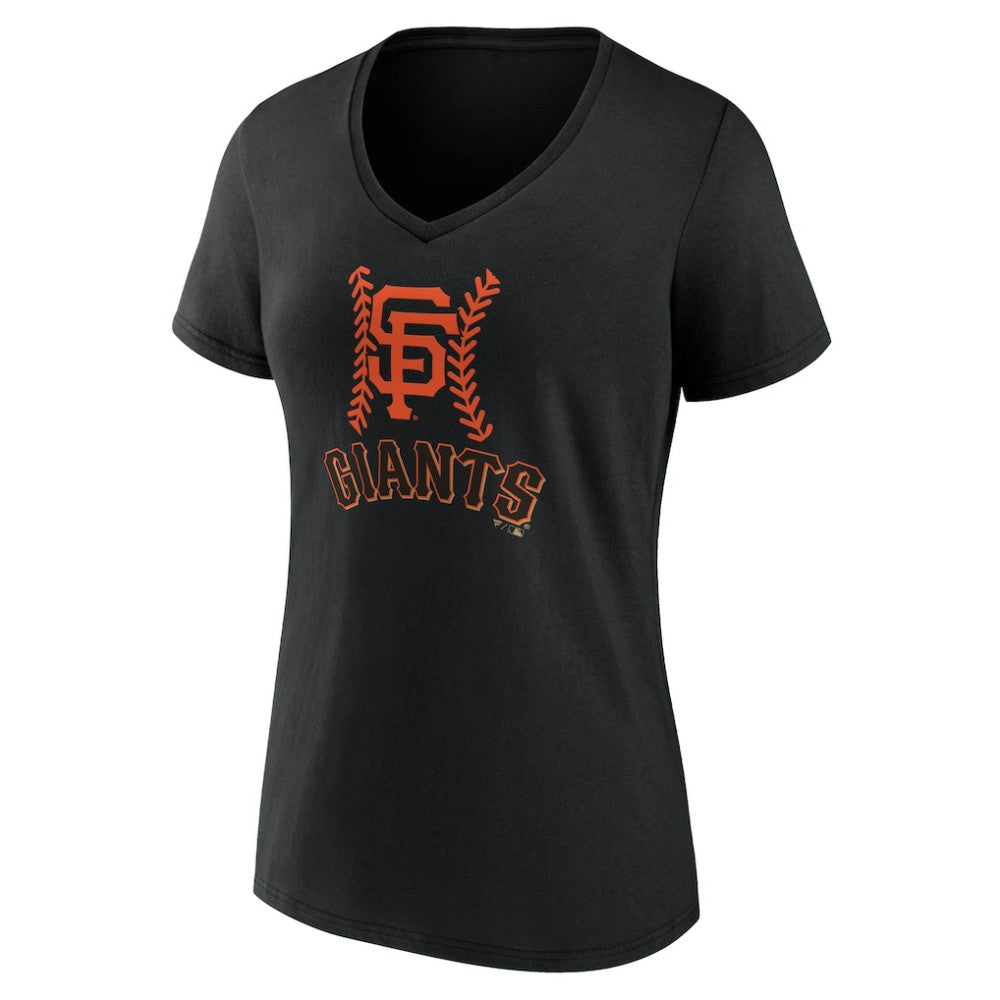 San Francisco Giants Women's Personalized Name & Number Fastball V-Neck T-Shirt - MLB T-shirts