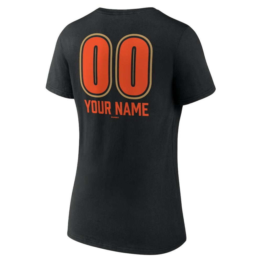 San Francisco Giants Women's Personalized Name & Number Fastball V-Neck T-Shirt - MLB T-shirts