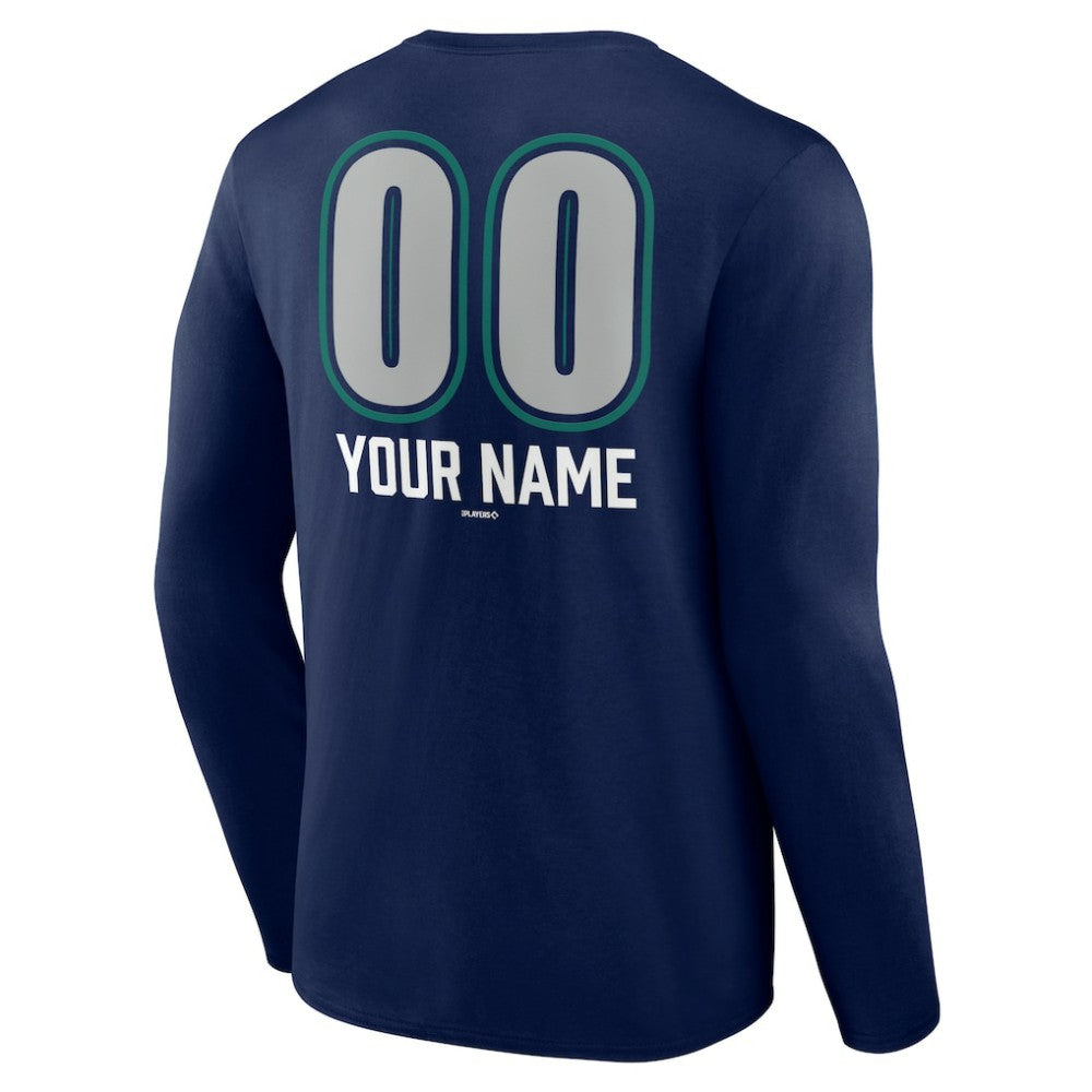 Seattle Mariners Personalized Name & Number Fastball Long Sleeve T-Shirt - MLB T-shirts