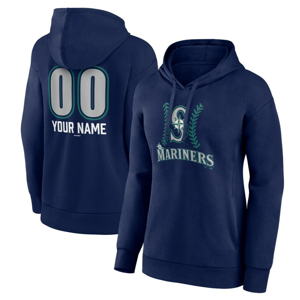 Seattle Mariners Women's Personalized Name & Number Fastball Pullover Hoodie - MLB Hoodies