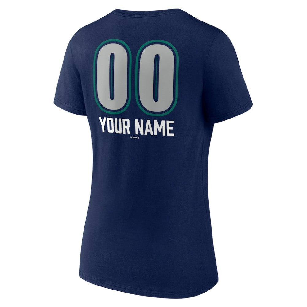 Seattle Mariners Women's Personalized Name & Number Fastball V-Neck T-Shirt - MLB T-shirts