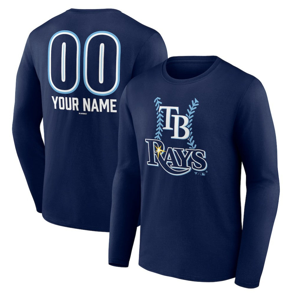 Tampa Bay Rays Personalized Name & Number Fastball Long Sleeve T-Shirt - MLB T-shirts