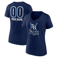 Tampa Bay Rays Women's Personalized Name & Number Fastball V-Neck T-Shirt - MLB T-shirts