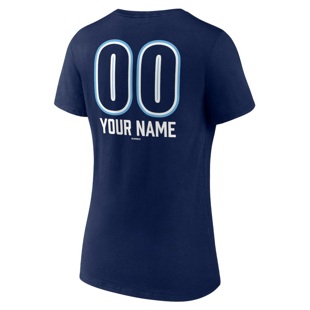 Tampa Bay Rays Women's Personalized Name & Number Fastball V-Neck T-Shirt - MLB T-shirts