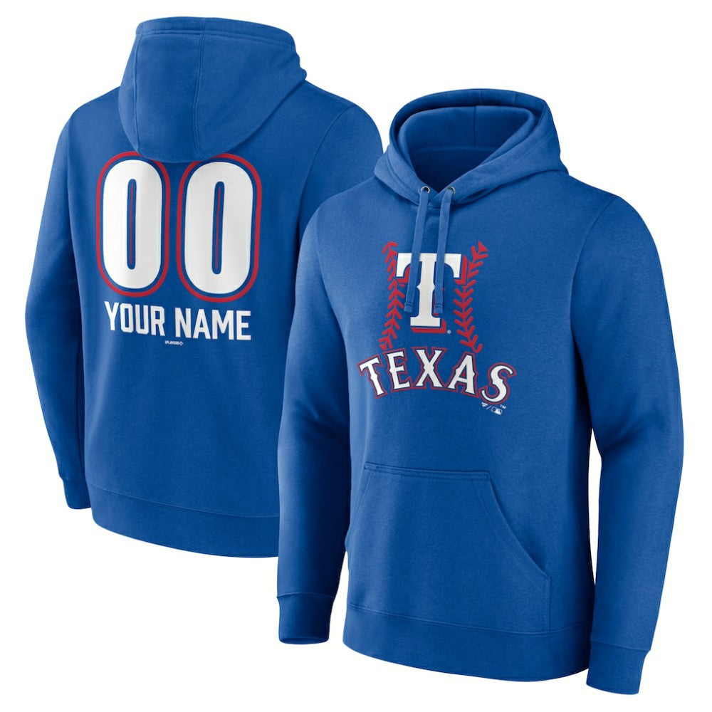 Texas Rangers Personalized Name & Number Fastball Pullover Hoodie - MLB Hoodies