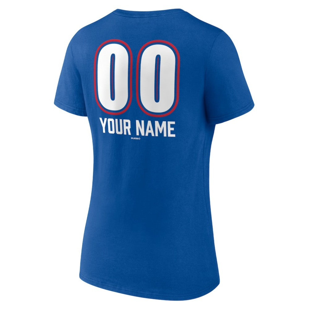Texas Rangers Women's Personalized Name & Number Fastball V-Neck T-Shirt - MLB T-shirts