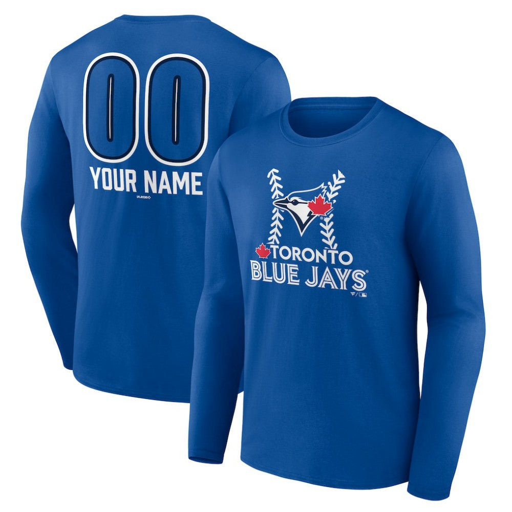 Toronto Blue Jays Personalized Name & Number Fastball Long Sleeve T-Shirt - MLB T-shirts