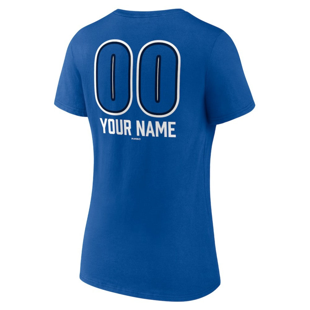 Toronto Blue Jays Women's Personalized Name & Number Fastball V-Neck T-Shirt - MLB T-shirts