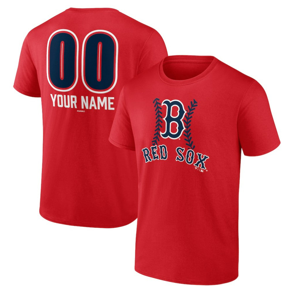 Boston Red Sox Personalized Name & Number Fastball T-Shirt - MLB T-shirts