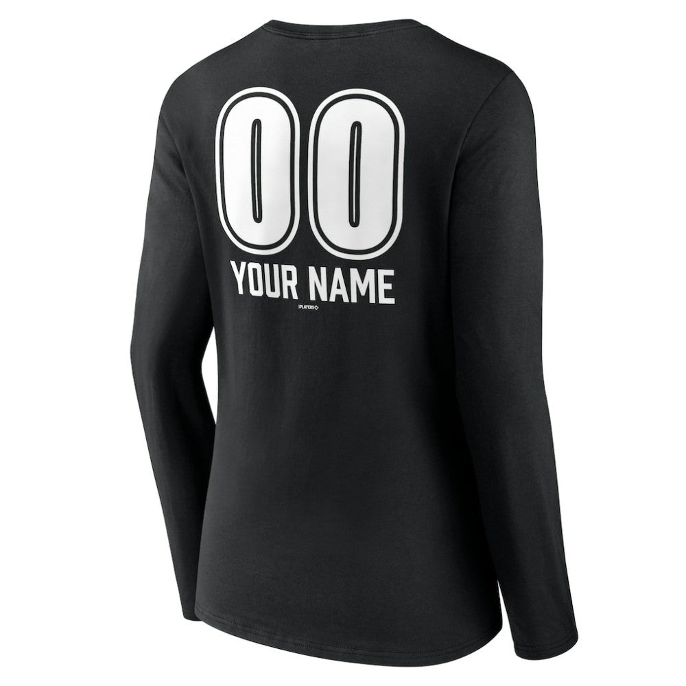 Los Angeles Dodgers Women's Personalized Name & Number Fastball Long Sleeve V-Neck T-Shirt - MLB T-shirts