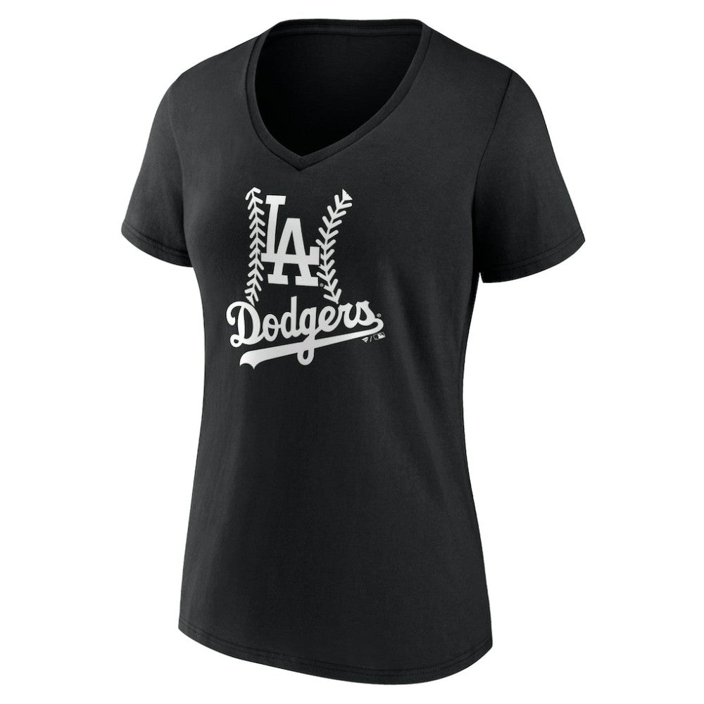 Los Angeles Dodgers Women's Personalized Name & Number Fastball V-Neck T-Shirt - MLB T-shirts
